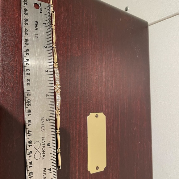 Gold Plated & Simulated Diamond Bracelet - Picture 8 of 11